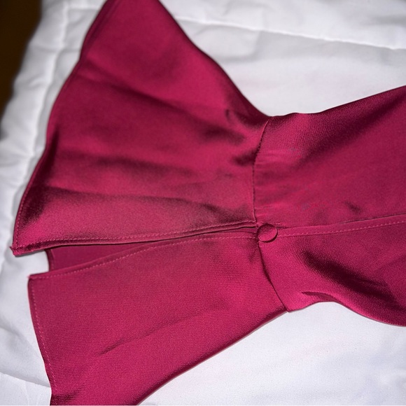Silky Long Sleeve Blouse in Deep Raspberry - Picture 3 of 4